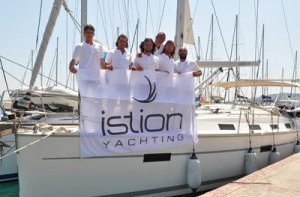 Istion Kos team on a boat