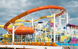 the waterslide on carnival breeze cruise liner